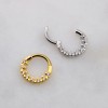 MULTI PAVED CZ SEPTUM HINGED SEGMENT HOOP RING 316L SURGICAL STEEL 